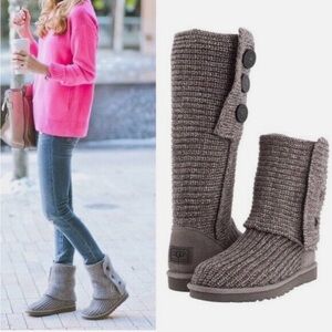 UGG Women's Gray Knit Boots